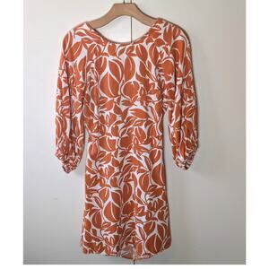 Traffic People Orange & White Print Dress